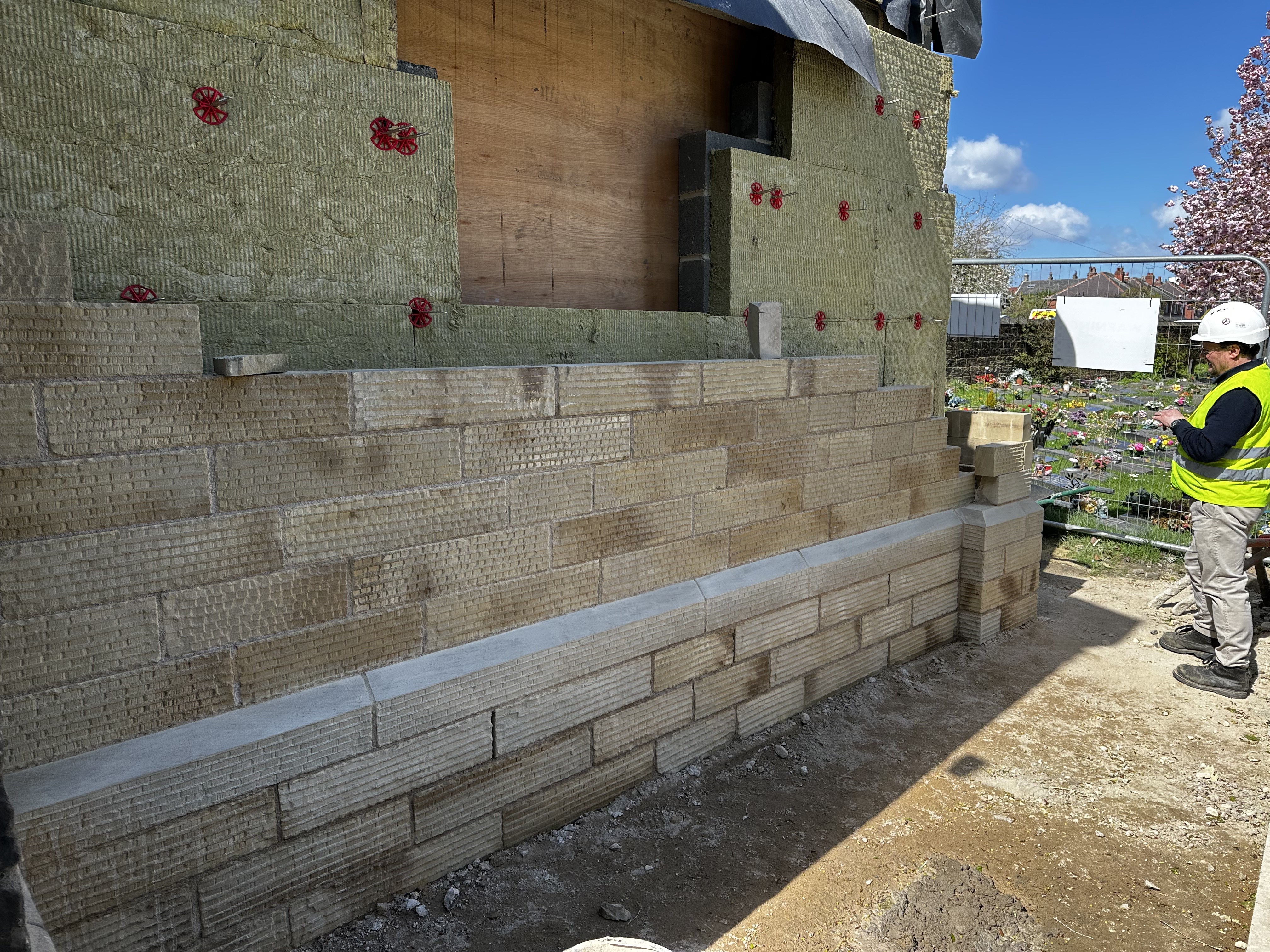 A view of the new stonework extension in progress